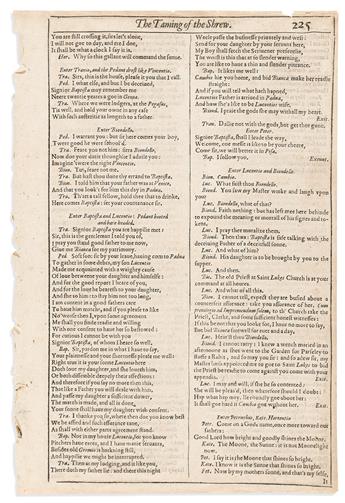 Shakespeare, William (1564-1616) The Taming of the Shrew, Single Leaves Extracted from the First, Second & Fourth Folios.